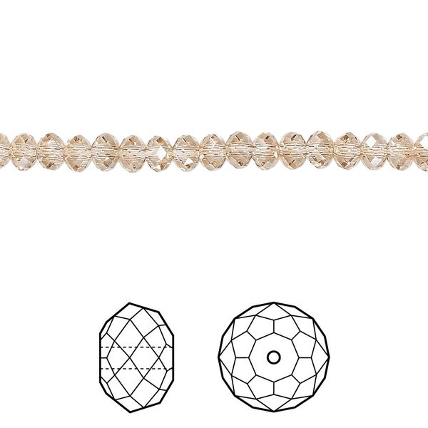 Bead 12pk crystal golden shadow, Crystal Passions® 4x3mm rondelle 5040 image number 0