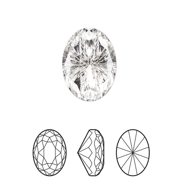 Fancy stone 24pk crystal foil back, Swarovski® 18x13mm magical oval 4160 image number 0