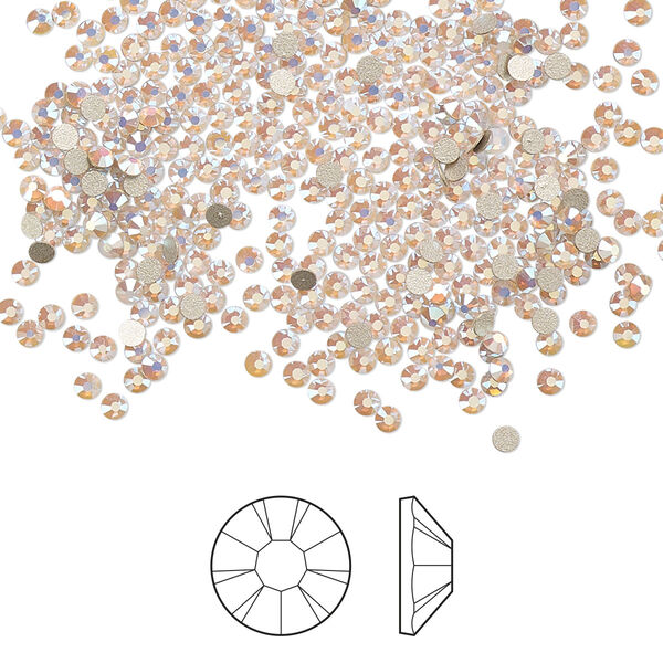 Flat back 1440pk rose opal AB foil back, Preciosa MAXIMA Czech crystal rhinestone 1.7-1.9mm chaton rose round SS5 image number 0