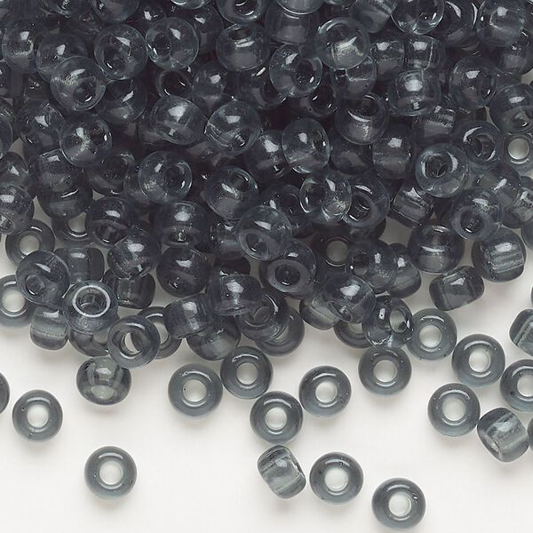 Seed bead, Miyuki, glass, pkg/25g, #6 rocaille, transparent grey (RR-152). image number 0