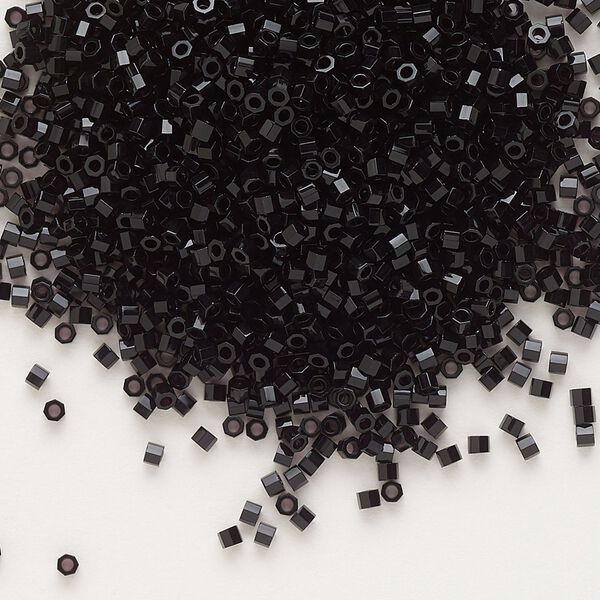 Seed bead, Delica®, glass, pkg/250g, #11 cut, opaque black (DBC-0010). image number 0