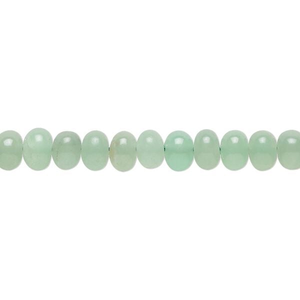 Green chalcedony 1pkg1, hand-cut rondelle bead 14 inch 6x3mm-7x4mm image number 0
