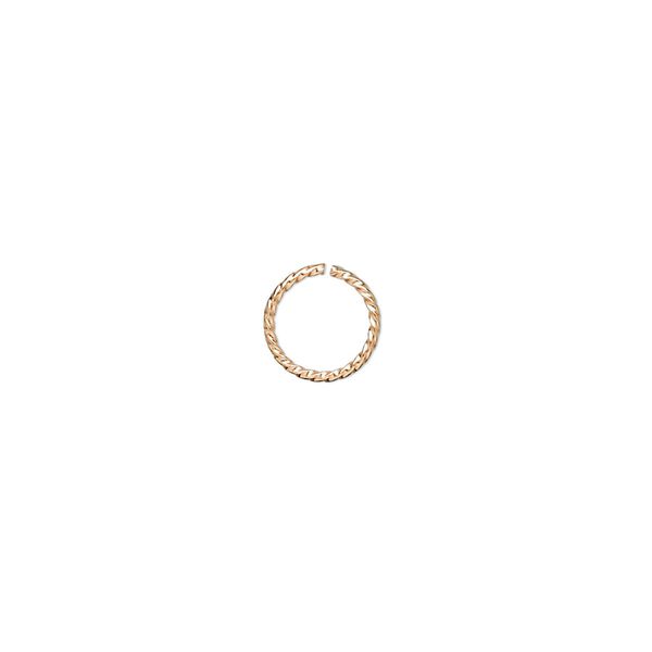 Jump ring, gold-plated brass, 8mm twisted round, 6.7mm inside diameter, 20 gauge. Sold per pkg of 100. image number 0