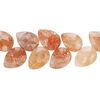 Sunstone 1pkg1, hand-cut diagonally drilled faceted teardrop bead natural 6 inch 10x7mm-12x8mm image number 1