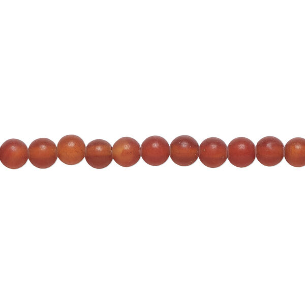 Carnelian 1pkg1, matte round bead 15.5-16 inch 4mm image number 0