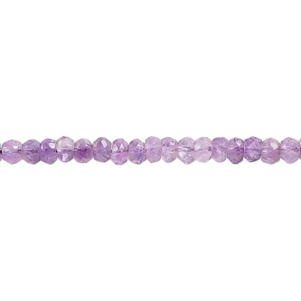 Amethyst 1pkg1, hand-cut faceted rondelle bead natural 15.5-16 inch 3x2mm-4x3mm image number 0