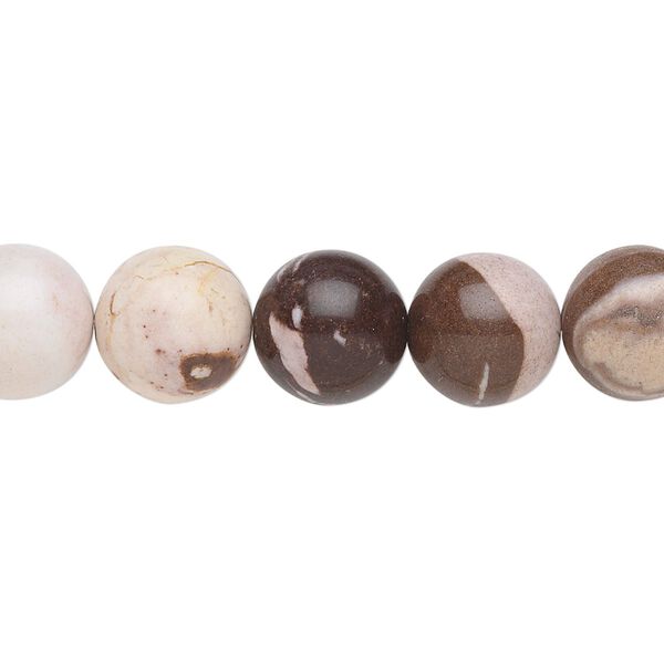 Bronze zebra jasper 1pkg1, round bead natural 15.5-16 inch 10mm image number 0
