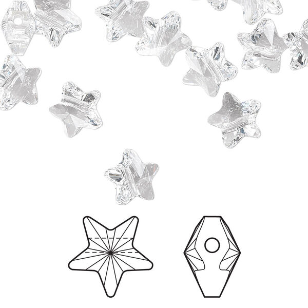 Bead 24pk crystal, Crystal Passions® 8mm star 5714 image number 0