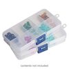 Organizer box, plastic, clear and blue, 5 x 2-1/2 x 1-inch with hang tab, 10 compartments. Sold per pkg of 4. image number 0