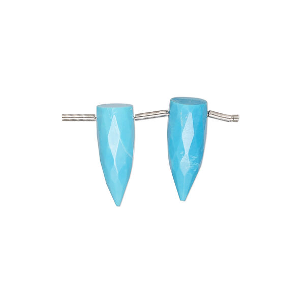 Magnesite 1pkg2, hand-cut top-drilled faceted spike bead 16x6mm image number 0