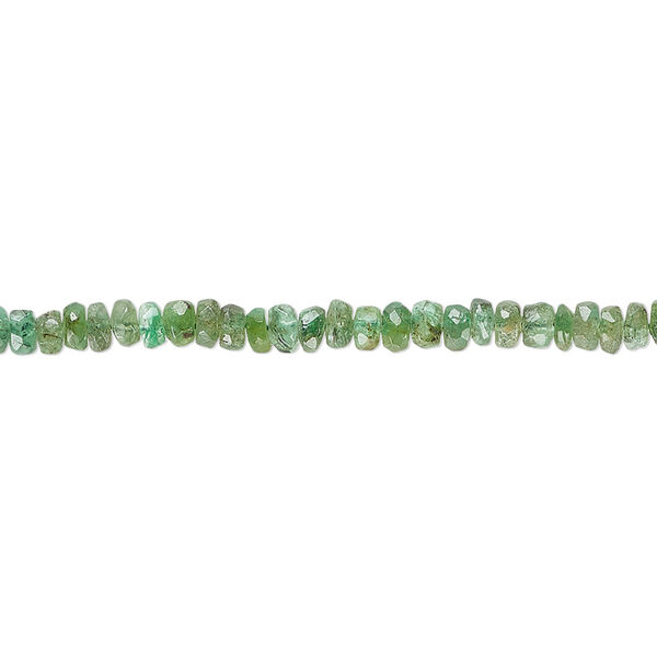 Emerald 1pkg1, hand-cut faceted rondelle bead 5 inch 3x1mm-3x2mm image number 0