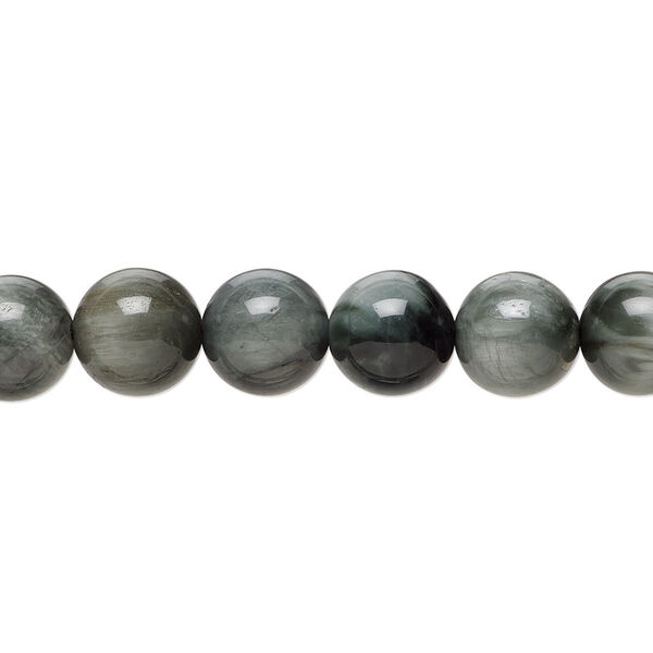 Cat's eye quartz 1pkg1, round bead natural 15.5-16 inch 8mm image number 0