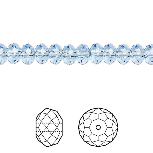 Bead 12pk cool blue, Crystal Passions® Regenerated 6x4mm rondelle 5040 image number 0