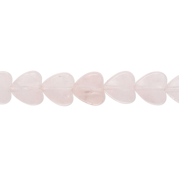 Rose quartz 1pkg1, flat heart bead natural 15.5-16 inch 8mm image number 0