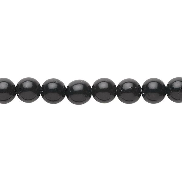 Black obsidian 1pkg1, round bead natural 15.5-16 inch 6mm image number 0