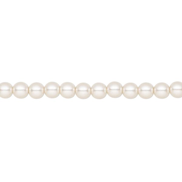 Pearl 600pk white, Preciosa Czech crystal 4mm round image number 0