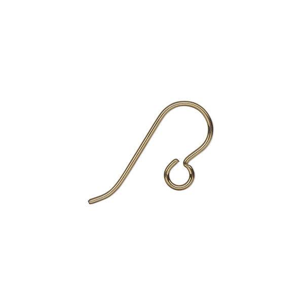Ear wire, antique brass-plated niobium, 12.5mm fishhook with open loop, 20 gauge. Sold per pkg of 2 pairs. image number 0