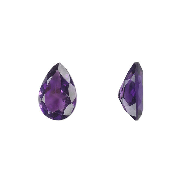 Amethyst 1pkg1, hand-cut faceted pear gem natural A grade, 12x8mm image number 0