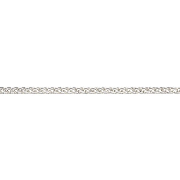 Chain, silver-plated brass, 3.2mm ponytail. Sold per 50-foot spool. image number 0