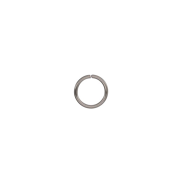Jump ring, stainless steel, 8mm round, 6.4mm inside diameter, 20 gauge. Sold per pkg of 50. image number 0