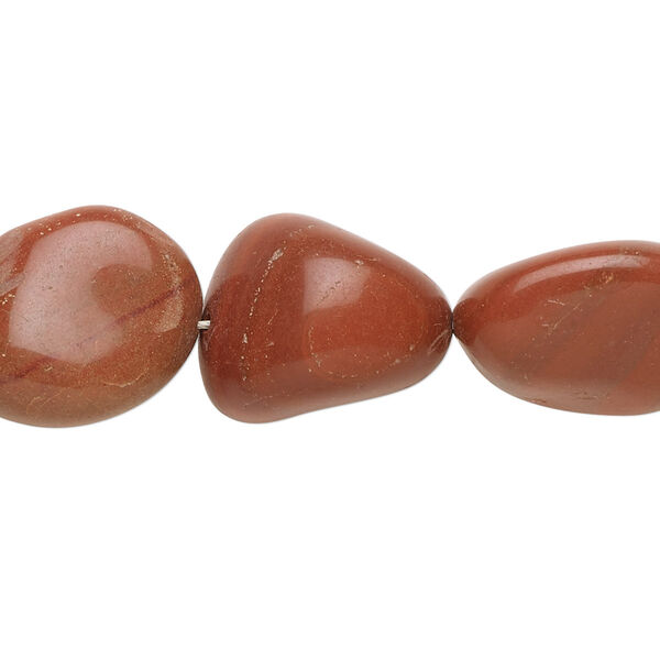 Red jasper 1pkg1, tumbled nugget bead natural 15.5-16 inch medium to large image number 0