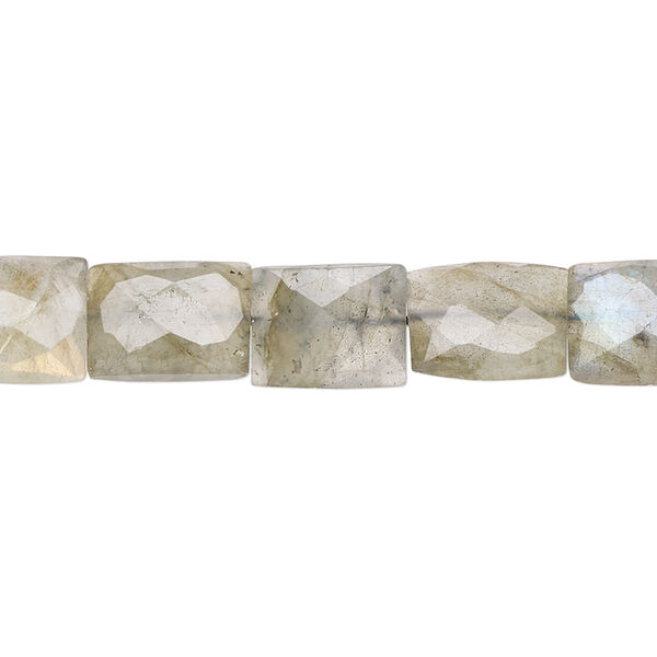 Labradorite 1pkg1, hand-cut faceted flat rectangle bead natural C grade, 15.5-16 inch 9x7mm image number 0