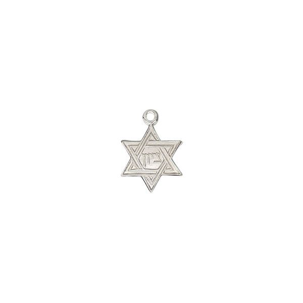 Drop, sterling silver, 10x9mm Star of David. Sold individually. image number 0