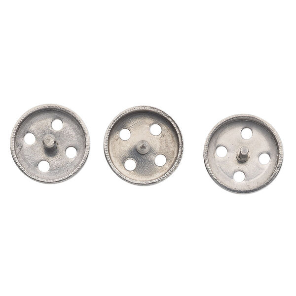 Clay extruder adapter, Makin's Professional® Clay Core®, stainless steel, 18mm disc with 1-3mm holes. Sold per 3-piece set. image number 0
