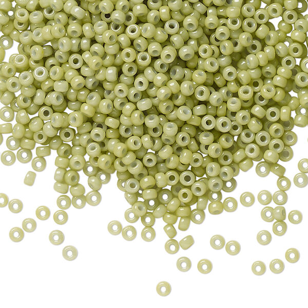 Seed bead, Miyuki, glass, pkg/25g, #11 rocaille, Duracoat® opaque outside dyed fennel, (RR-4473). image number 0