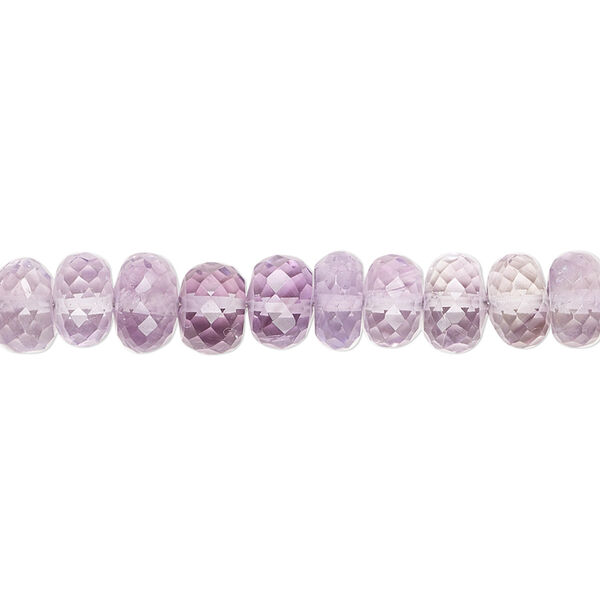 Lavender amethyst 1pkg1, hand-cut micro-faceted rondelle bead natural 6.5 inch 6x4mm-8x6mm image number 0