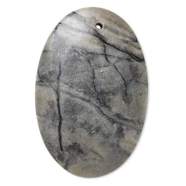 Picasso marble 1pkg1, domed flat back oval focal natural 42x30mm-46x36mm image number 0