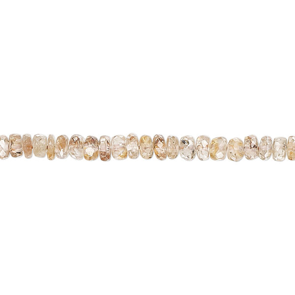 Zircon 1pkg1, hand-cut faceted rondelle bead B- grade, brown 14 inch 3x1mm-5x3mm image number 0