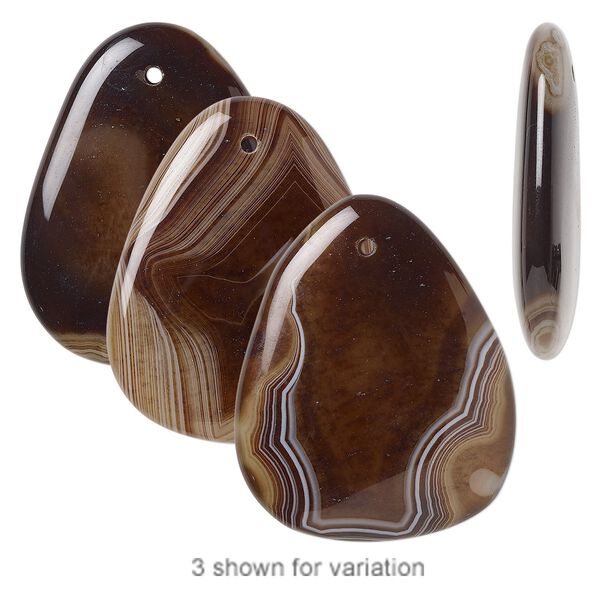 Striped black agate 1pkg1, shield focal 48x40mm image number 0