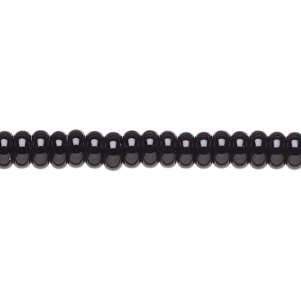 Black onyx 1pkg1, rondelle bead B grade, 15.5-16 inch 5x2mm image number 0