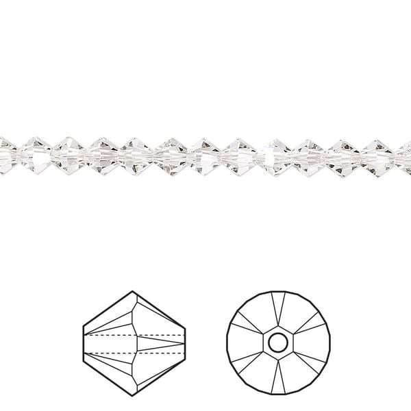 Bead 144pk crystal silver shade, Crystal Passions® 4mm bicone 5328 image number 0