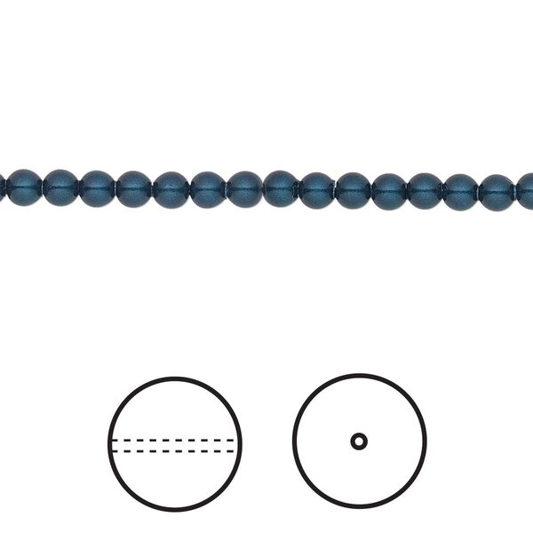 Pearl 1000pk petrol, Swarovski® 3mm round 5810 image number 0