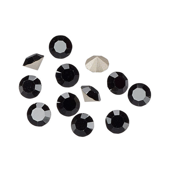Chaton 288pk jet foil back, Preciosa MAXIMA Czech crystal rhinestone 6.14-6.32mm 15-cut faceted round SS29 image number 0