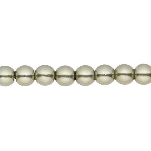Bead, Czech glass pearl, steel, 6mm round. Sold per 18-inch strand, approximately 75 beads. image number 0