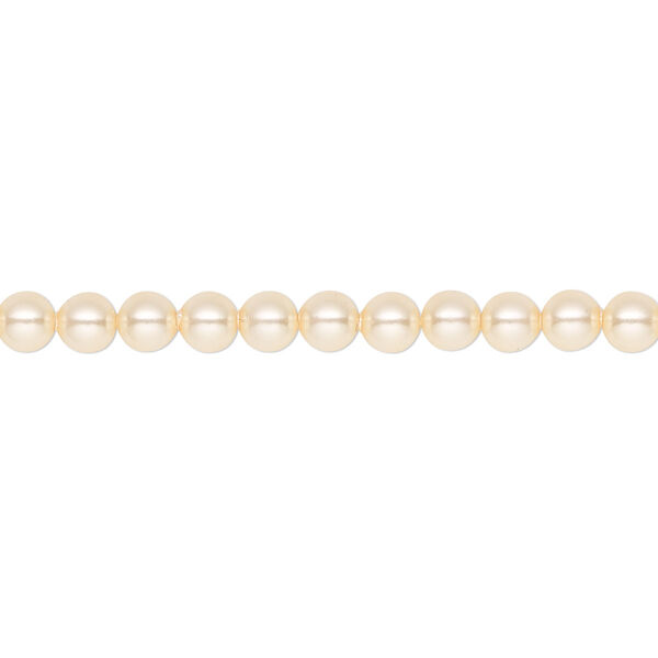 Pearl 100pk light gold, Crystal Passions® 4mm round 5810 image number 0