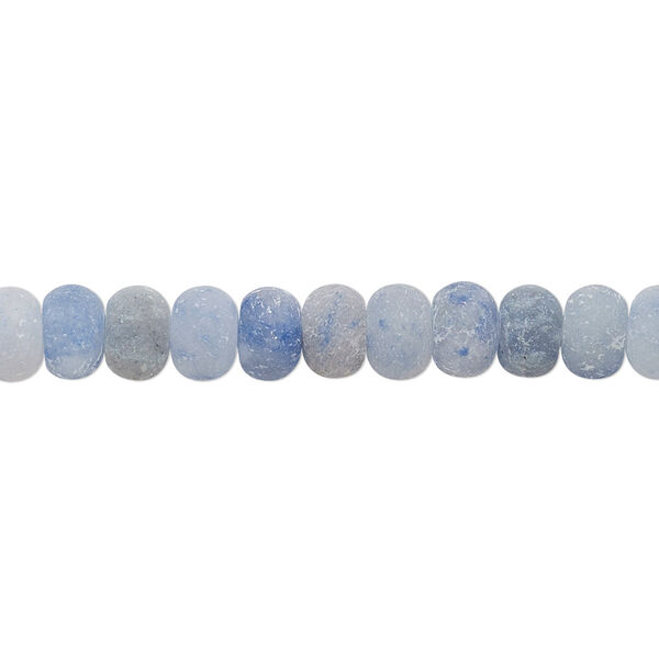 Blue aventurine 1pkg1, matte rondelle bead natural B- grade, 8 inch 6x4mm-7x4mm image number 0