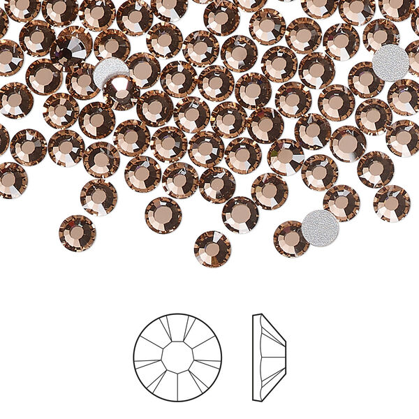 Flat back 1pkg144, dusty rose foil back Preciosa Viva 12® Czech crystal rhinestone 3.8-4mm chaton rose round SS16 image number 0