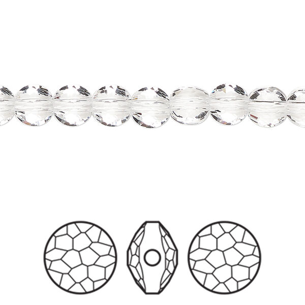 Bead 4pk crystal, Crystal Passions® 6mm puffed round 5034 image number 0