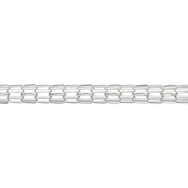 Chain, silver-finished steel, 4mm lantern. Sold per pkg of 25 feet. image number 0