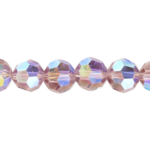 Bead 1pk 32 facets translucent medium purple AB, Celestial Crystal® 10mm round 15.5-16 inch image number 0