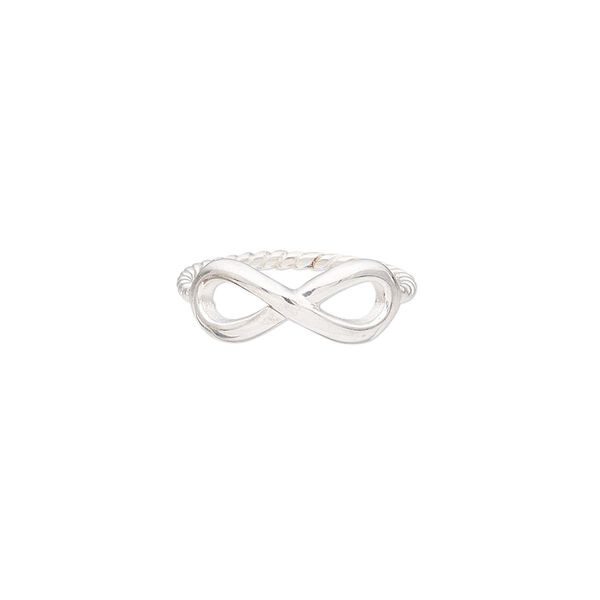 Ring, sterling silver, 7mm wide with infinity design and twisted band, size 7. Sold individually. image number 0