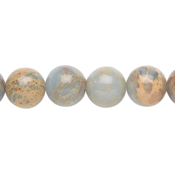 Aqua terra "jasper" 1pkg1, round bead natural 15.5-16 inch 10mm image number 0