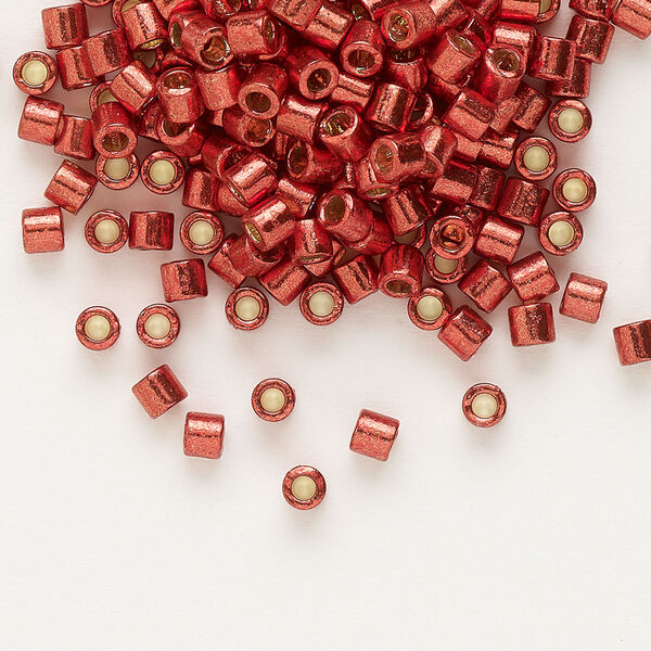 Seed bead, Delica®, glass, pkg/250g, #8 round, Duracoat® opaque galvanized berry (DBL-1838). image number 0