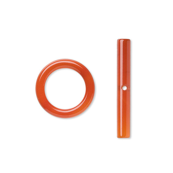 Red agate 1pkg1, clasp toggle 15mm image number 0