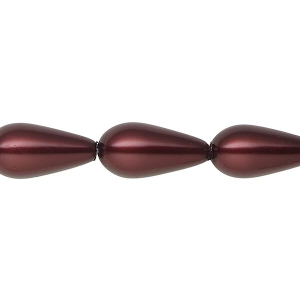 Pearl 1pk bordeaux, Celestial Crystal® 15x8mm teardrop 15.5-16 inch image number 0