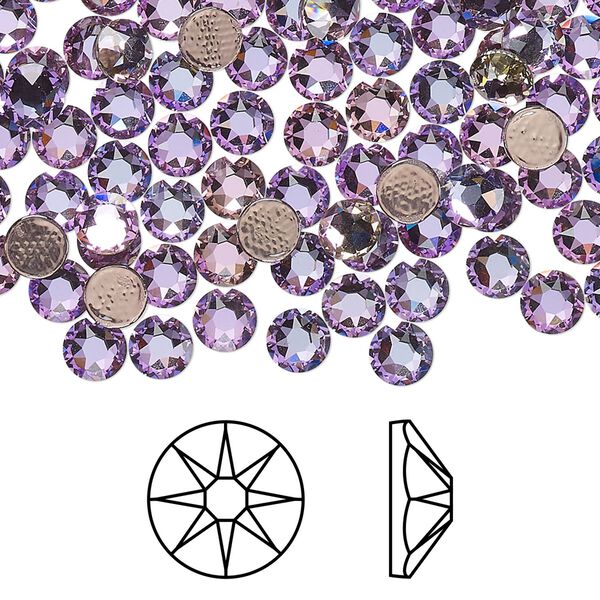Flat back 144pk crystal vitrail light foil back, Crystal Passions® hotfix 4.6-4.8mm round SS20 2078 image number 0